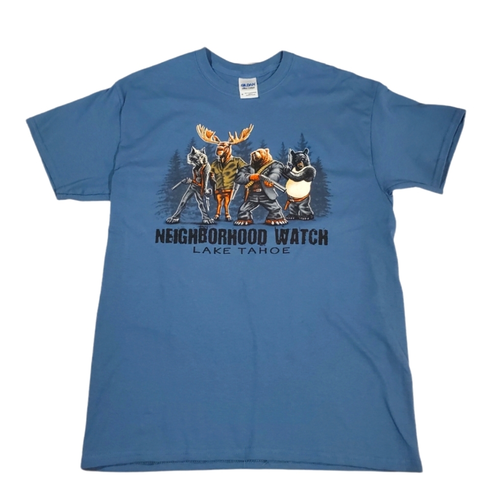 Mens lake Tahoe neighborhood watch t-shirt size M